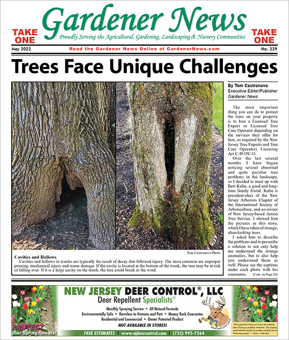 The May 2022 issue of the Gardener News