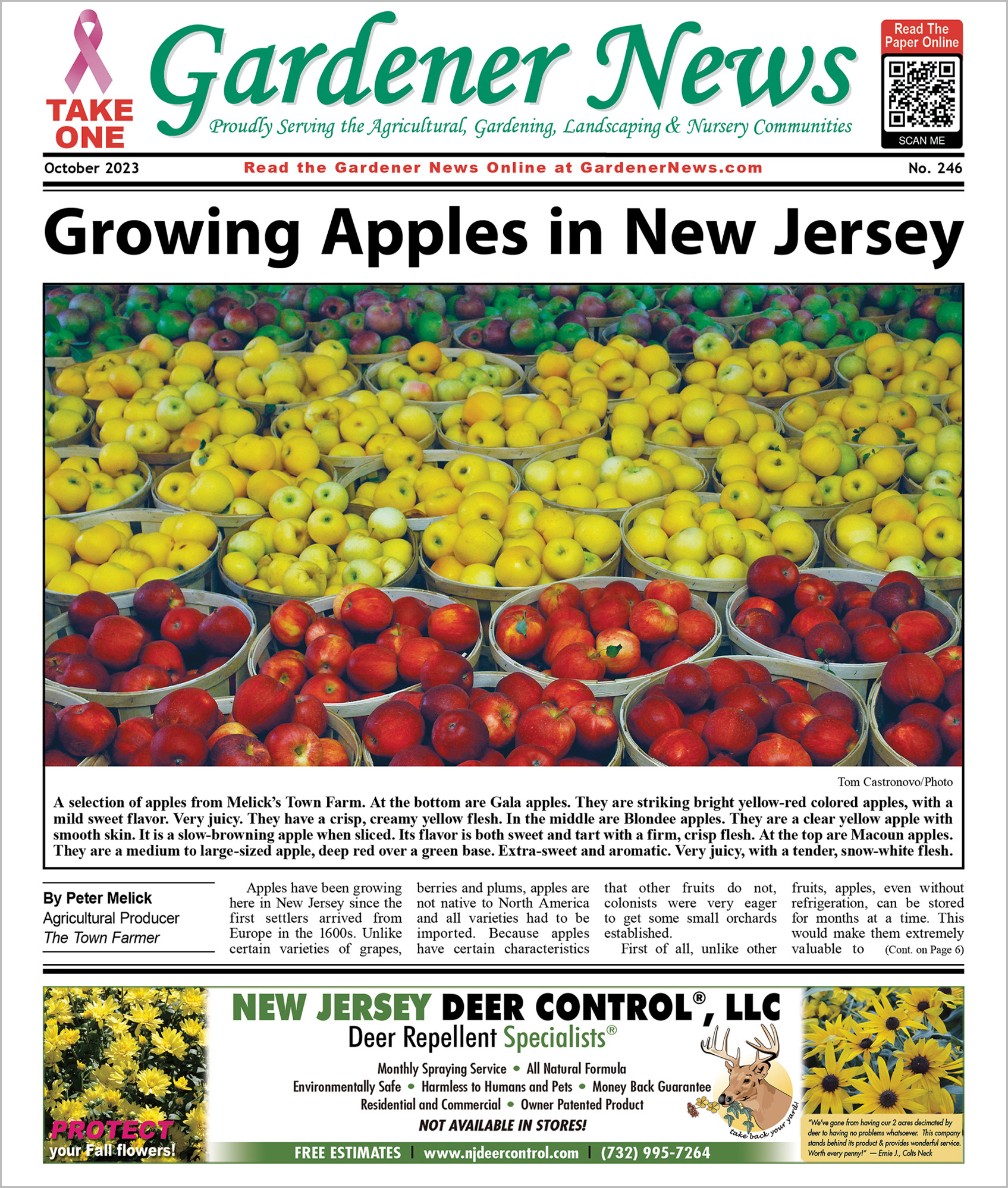 The October 2023 issue of the Gardener News