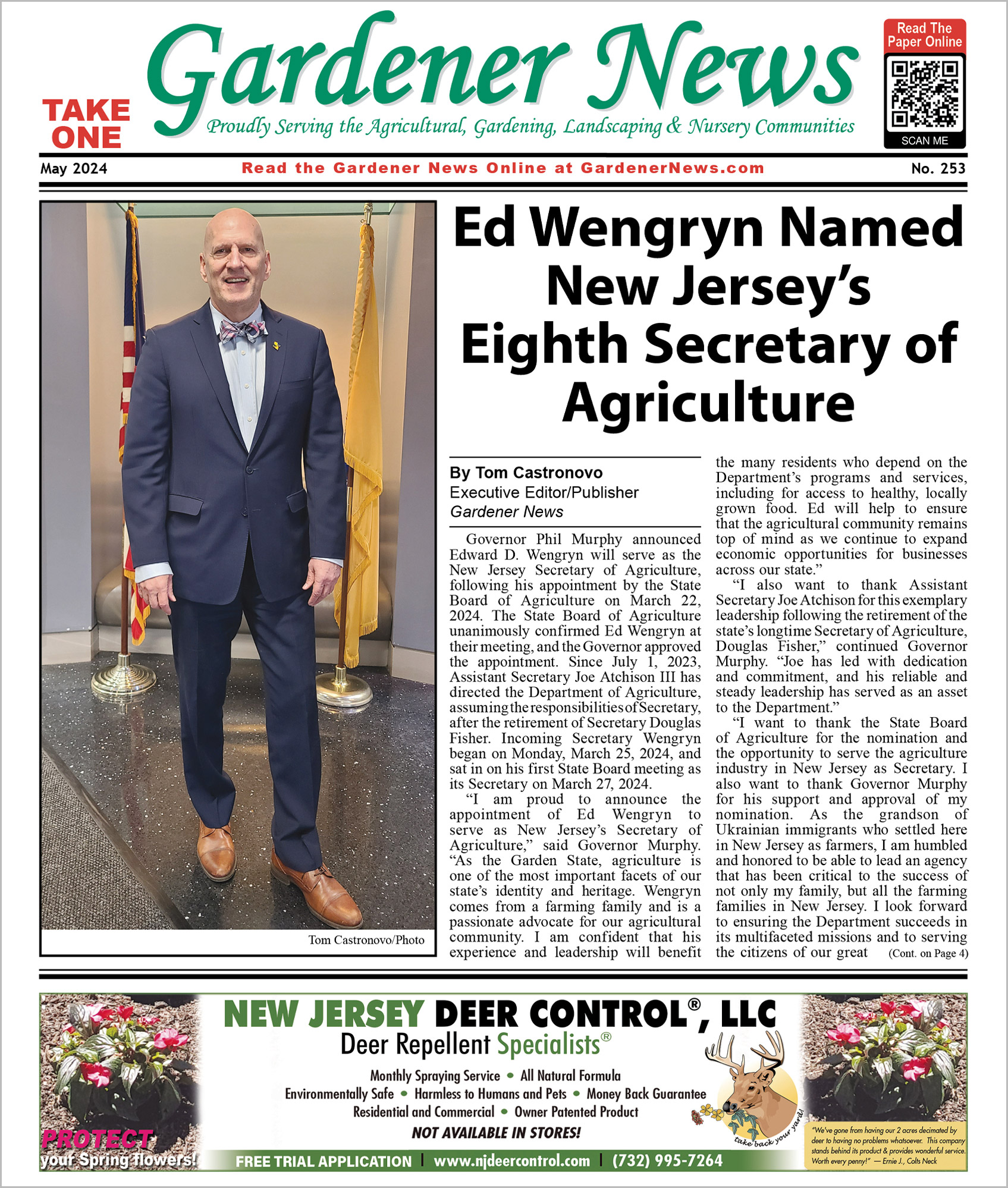 The May 2024 issue of the Gardener News