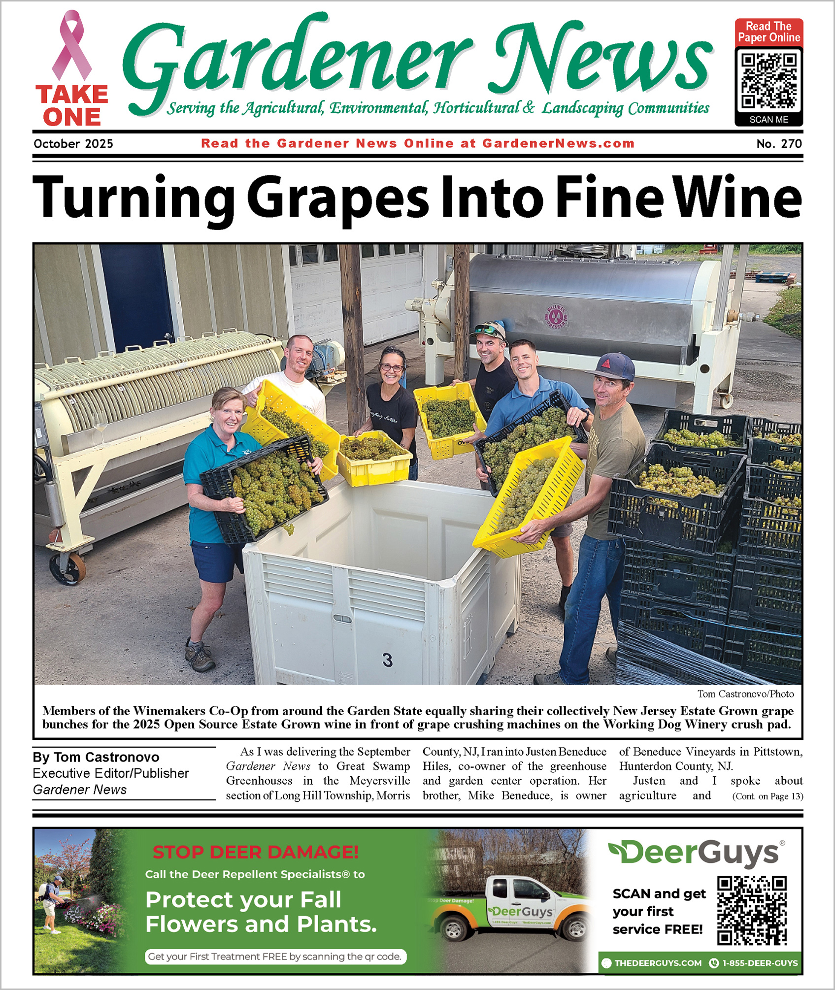 The October 2025 issue of the Gardener News