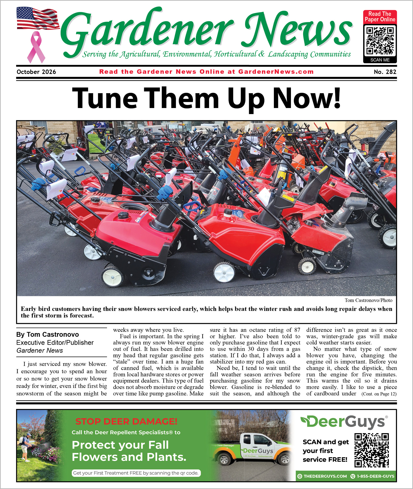 The October 2026 issue of the Gardener News